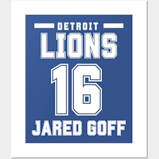 Detroit Lions Jared Goff 16 Helmet American Football Posters and Art